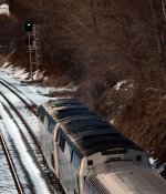 A Bambi almost gets nailed by Amtrak #20(21) as it accelerates away from Lynchburg.